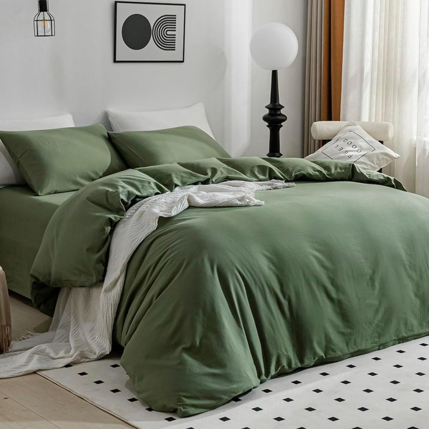 100% Washed Cotton Ultra Soft Zipper Closure Duvet Cover 3 pcs Set - Anna's Linens