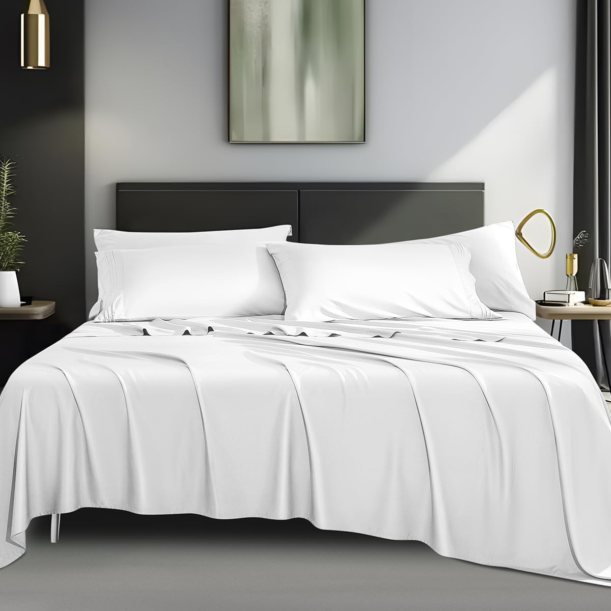 1800 Thread Count Bamboo 6 pcs Bed Sheets Set | Anna's Linens