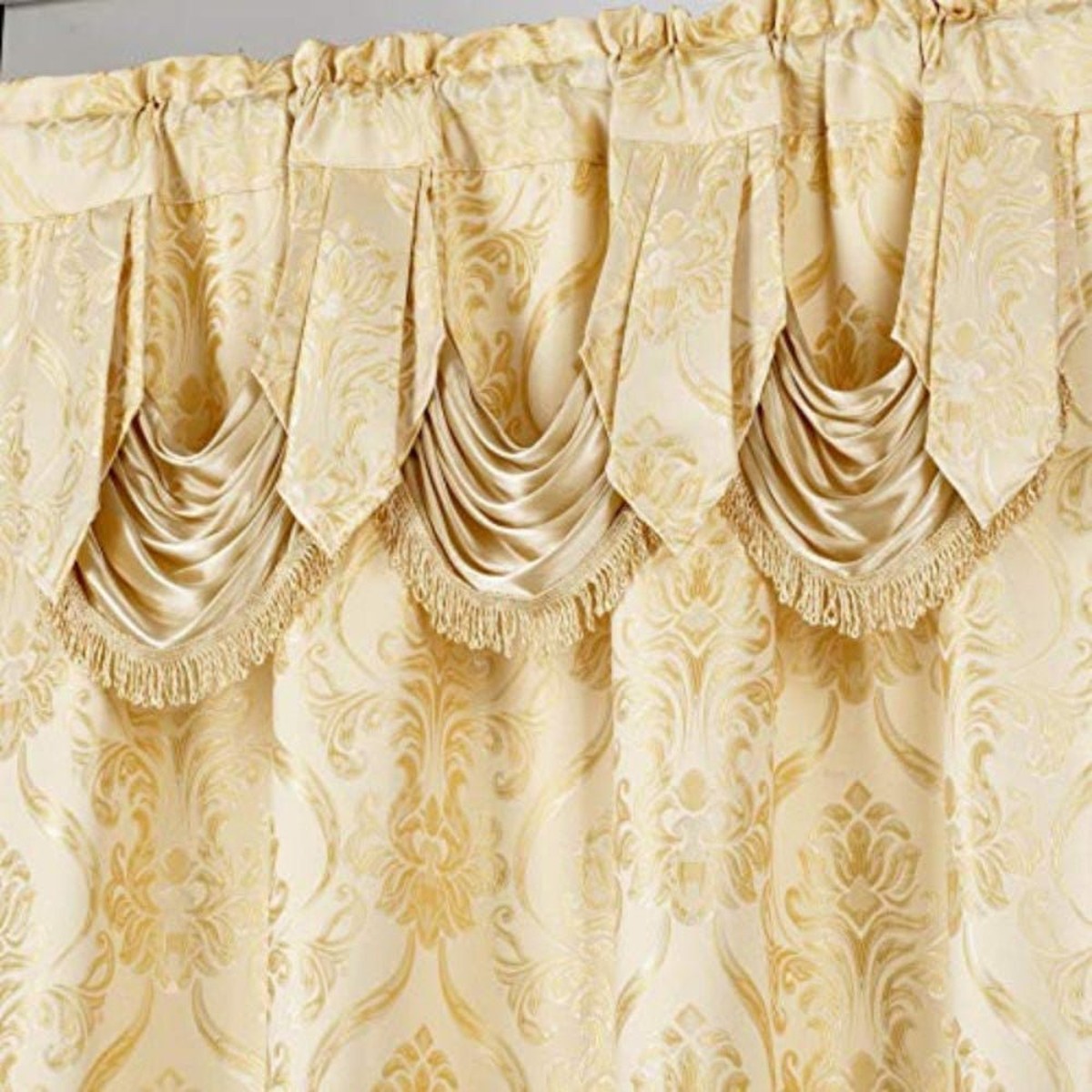 6 pcs Drapes Set Valance Sheer 2 Tie Backs - Anna's Linens