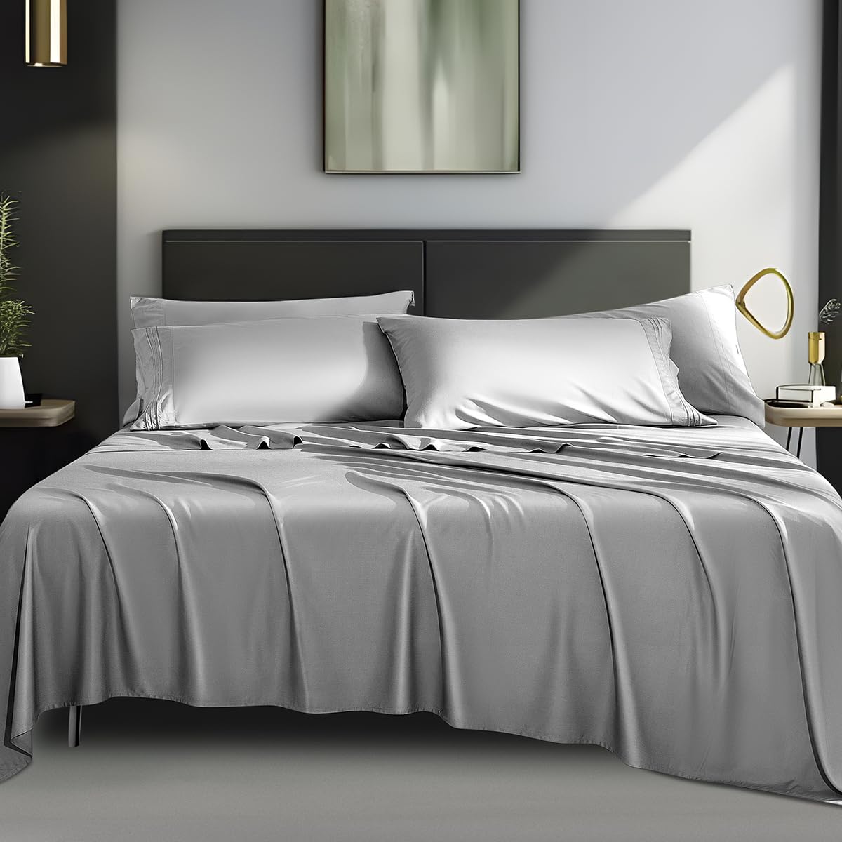1800 Thread Count Bamboo 6 pcs Bed Sheets Set - AnyLinen