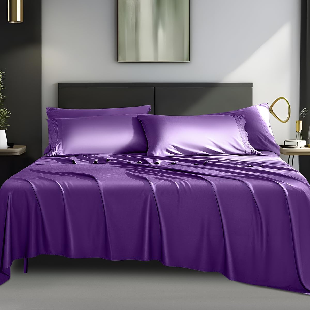 1800 Thread Count Bamboo 6 pcs Bed Sheets Set - AnyLinen