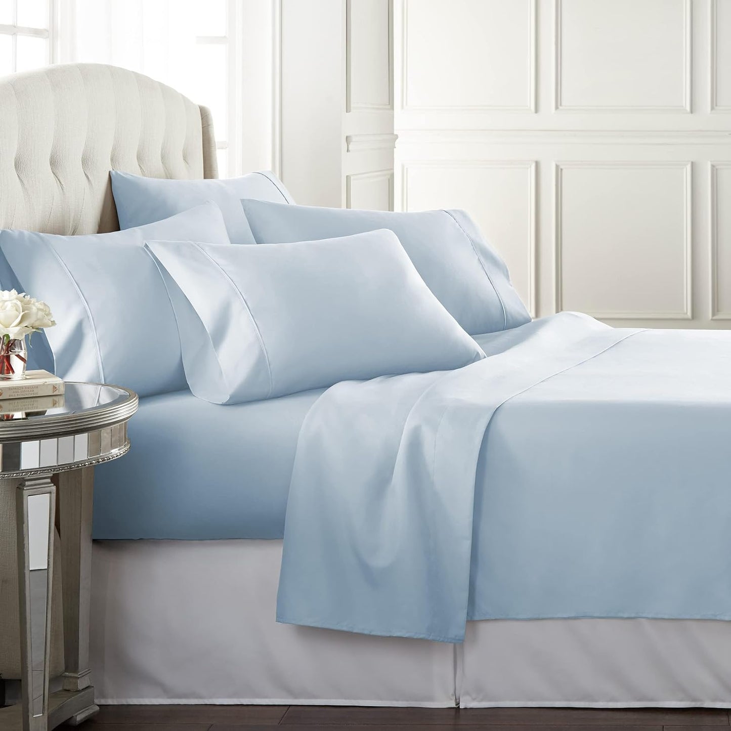 6 Piece Set Including 4 Pillowcases - Deep Pockets - Breathable, Soft | AnyLinen