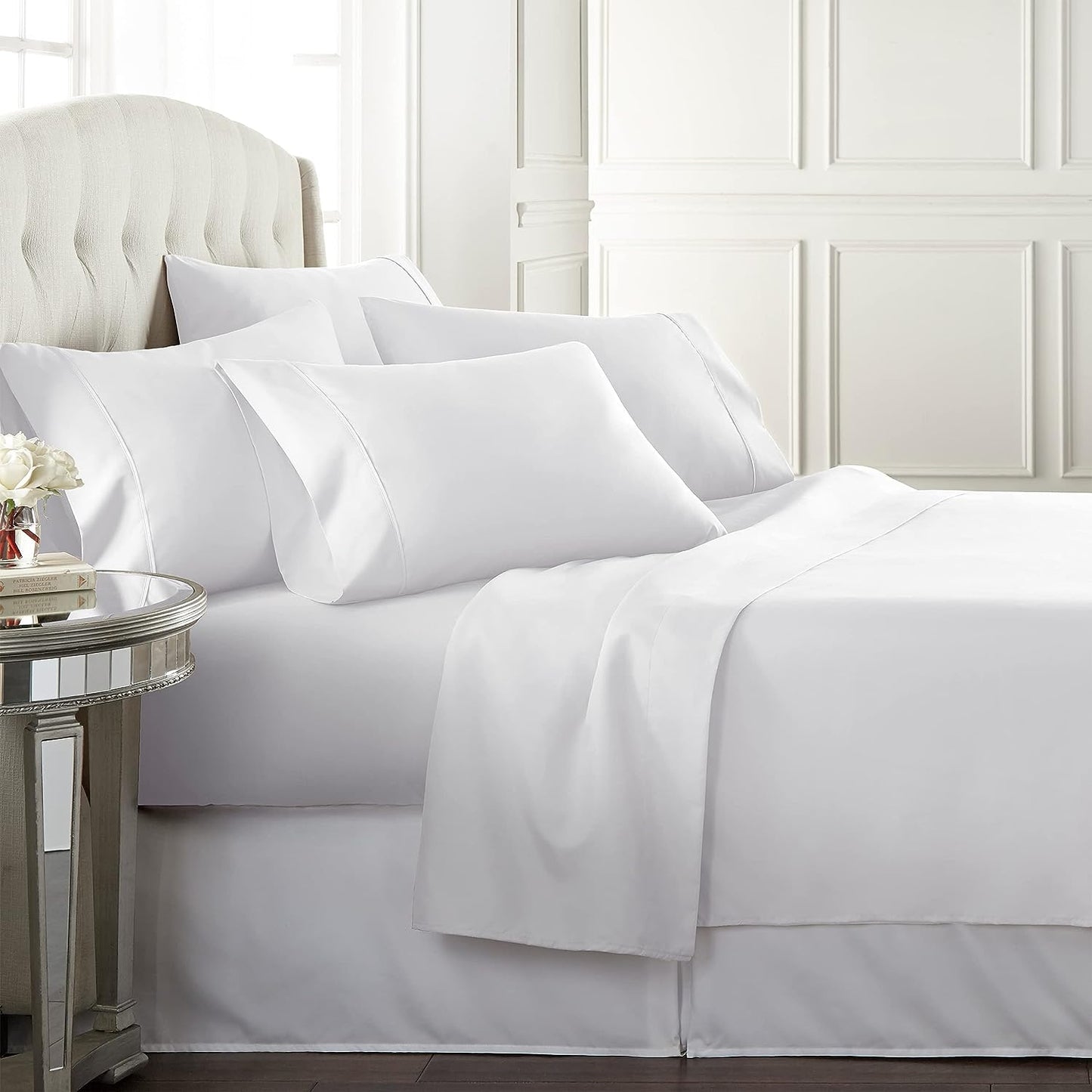 6 Piece Set Including 4 Pillowcases - Deep Pockets - Breathable, Soft | AnyLinen