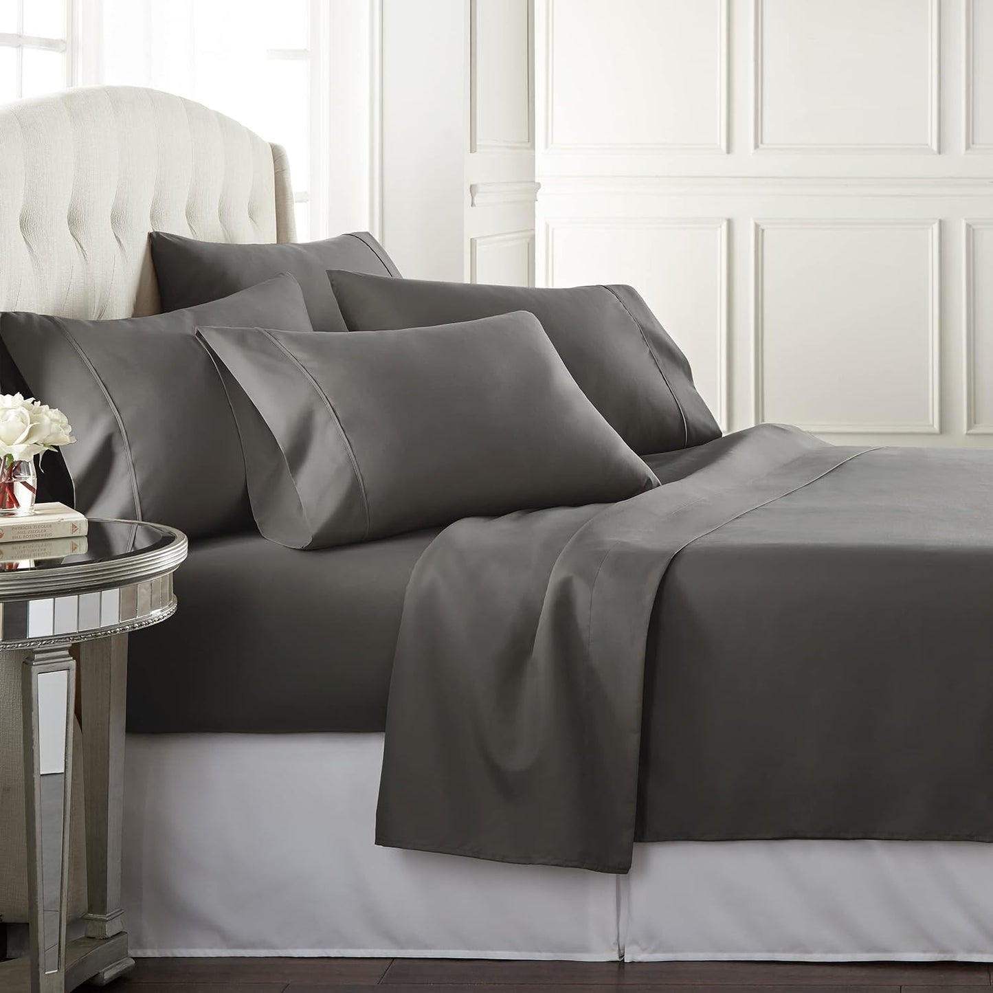 6 Piece Set Including 4 Pillowcases - Deep Pockets - Breathable, Soft | AnyLinen