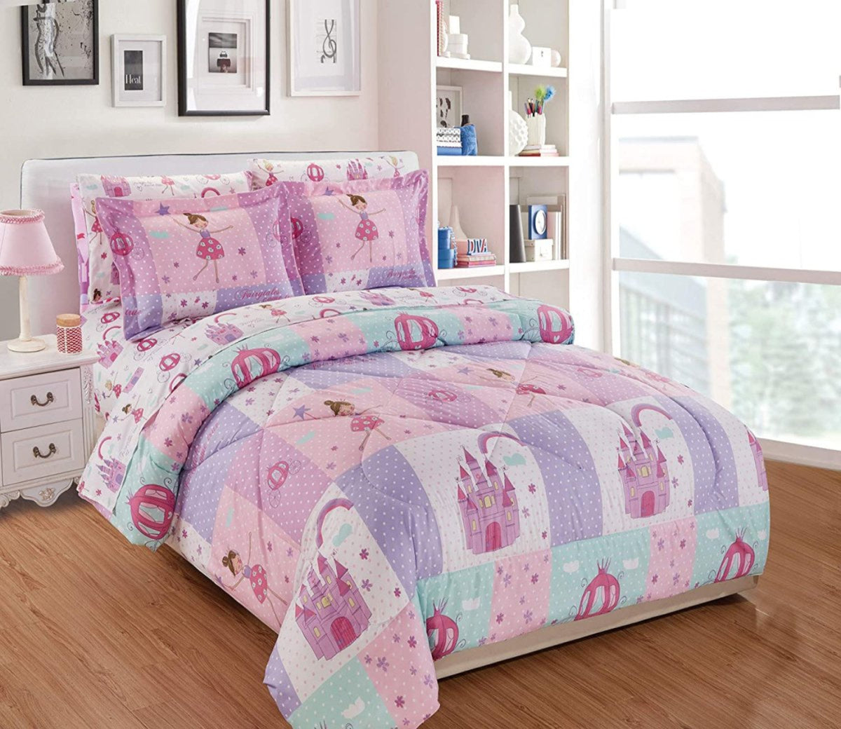 7 Piece Comforter Bedding Set for Girls in a Bag with Sheet Set - Anna's Linens