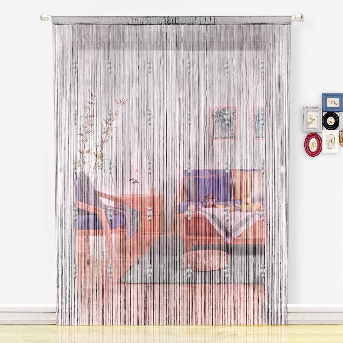 Crystal Beaded Tassel Partition Door Beaded String Curtain 90x200cm | AnyLinen