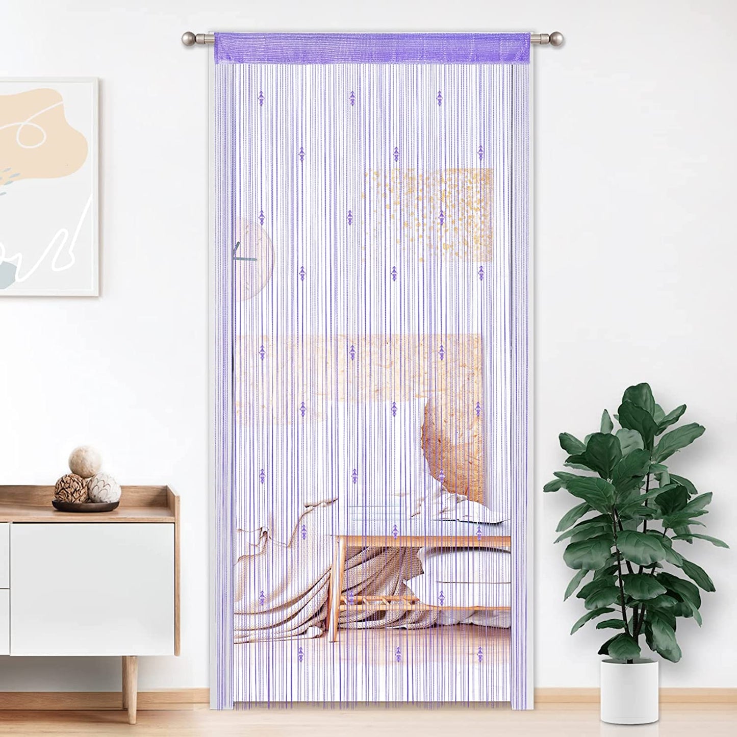 Crystal Beaded Tassel Partition Door Beaded String Curtain 90x200cm | AnyLinen