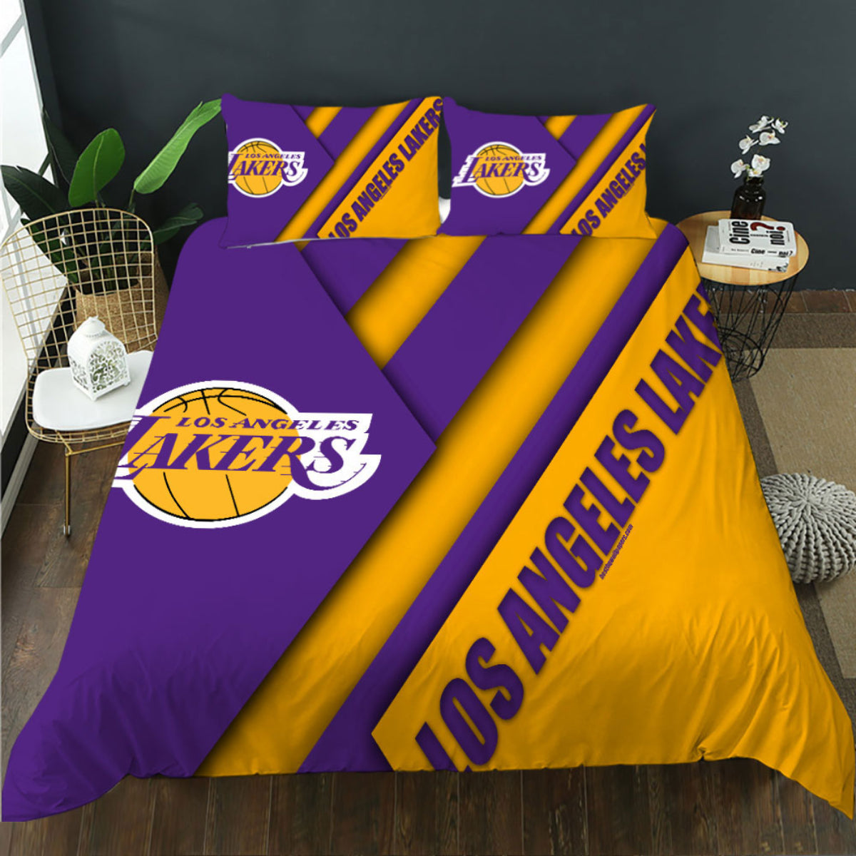Los Angeles Lakers Inspired 4-Piece Bed Sheet Set