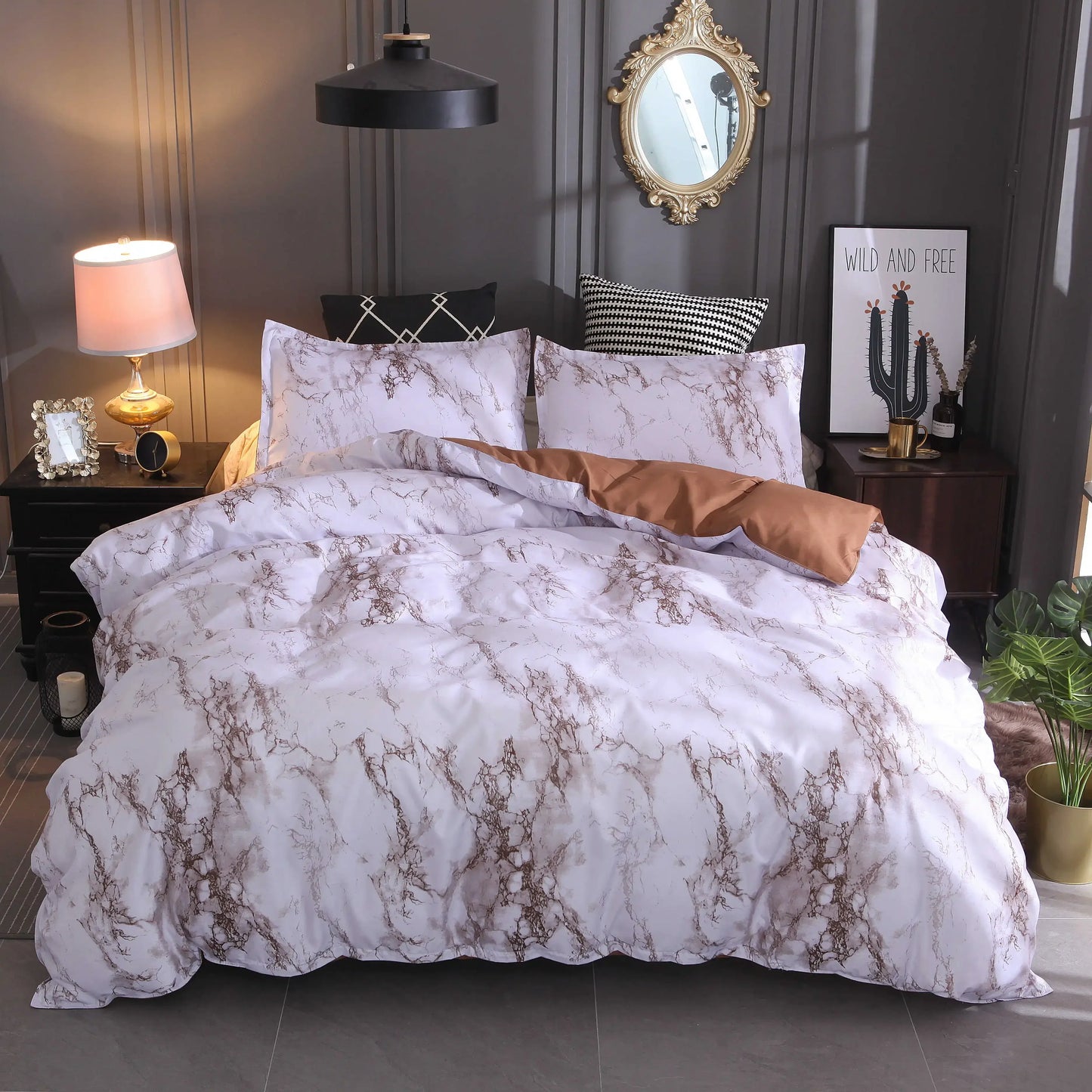 Marble Duvet Bedding Set - AnyLinen