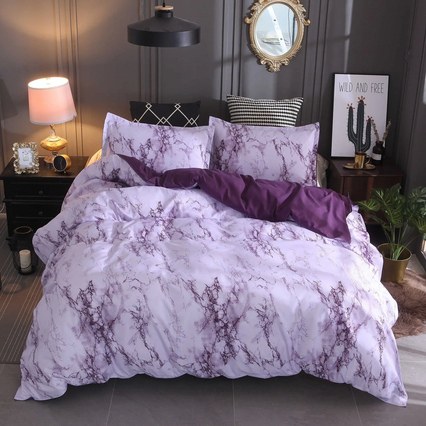 Marble Duvet Bedding Set - AnyLinen