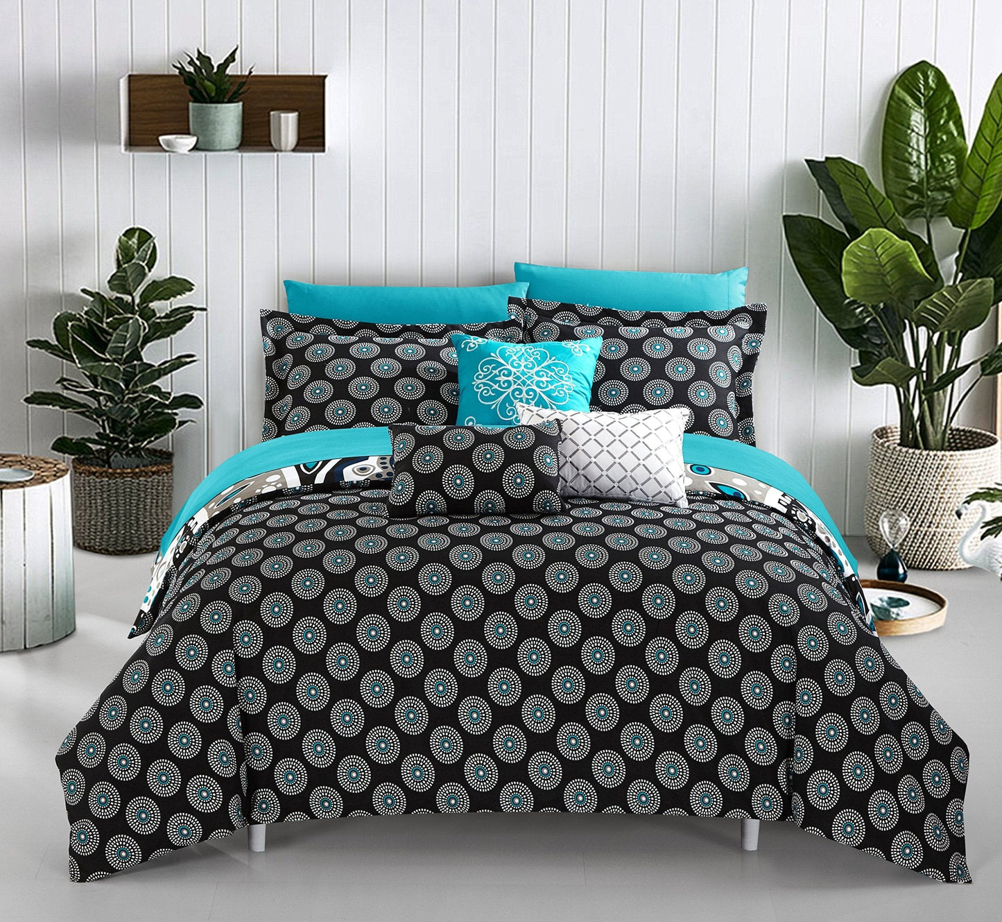 Reversible Bed in a Bag Comforter Set, King Size 10 pcs Set | Any Linen