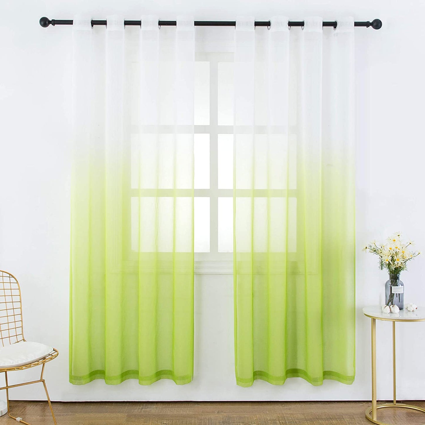 Semi Sheer Soft Linen Curtains Voile Grommet Set of 2 | Any Linen