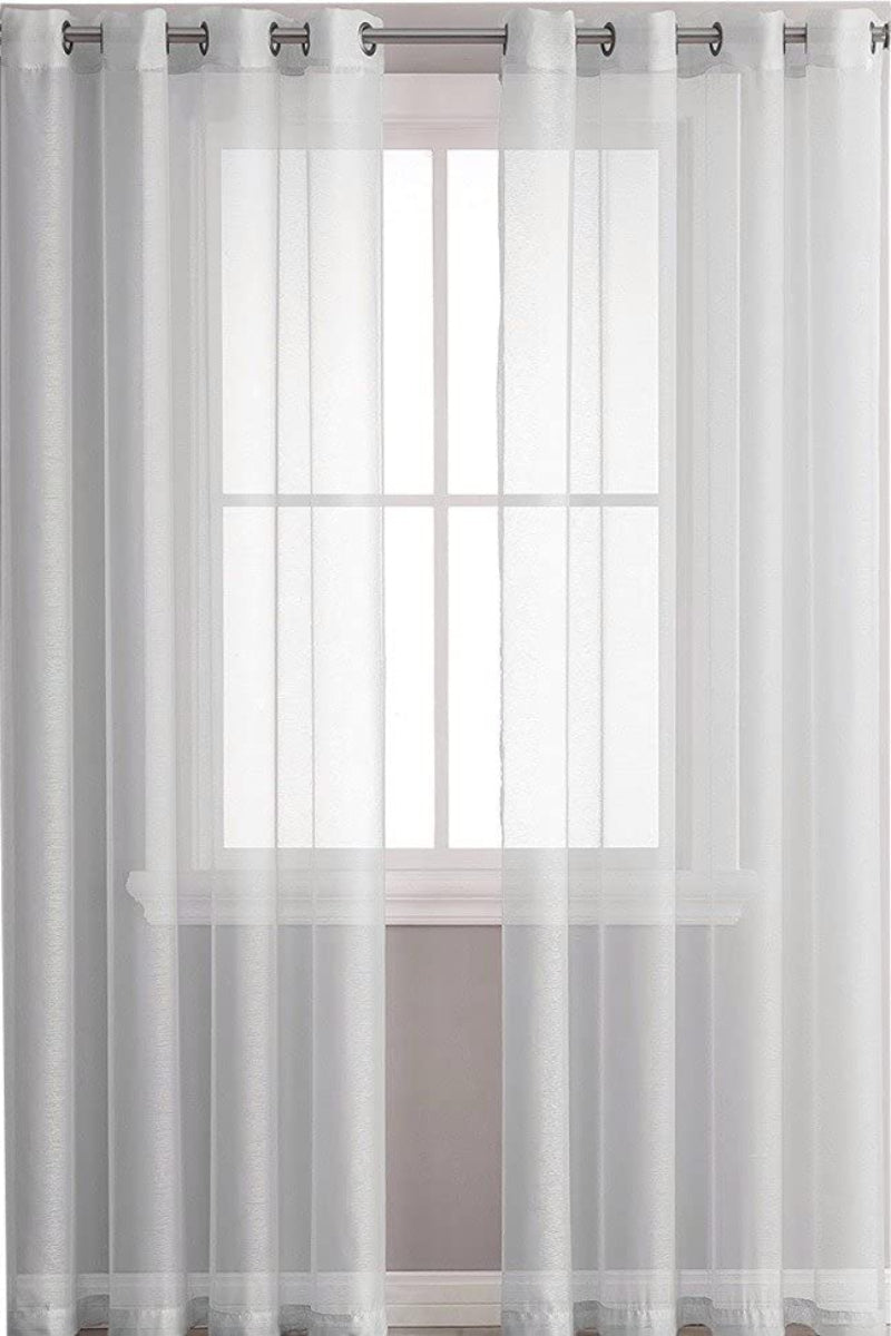 Textile 2 Piece Window Sheer Curtains Grommet Panels | Any Linen
