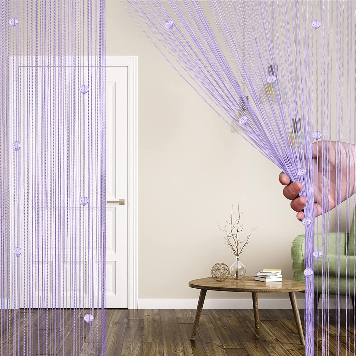 Crystal Beaded Tassel Partition Door Beaded String Curtain 90x200cm (2 Pack) - Anna's Linens