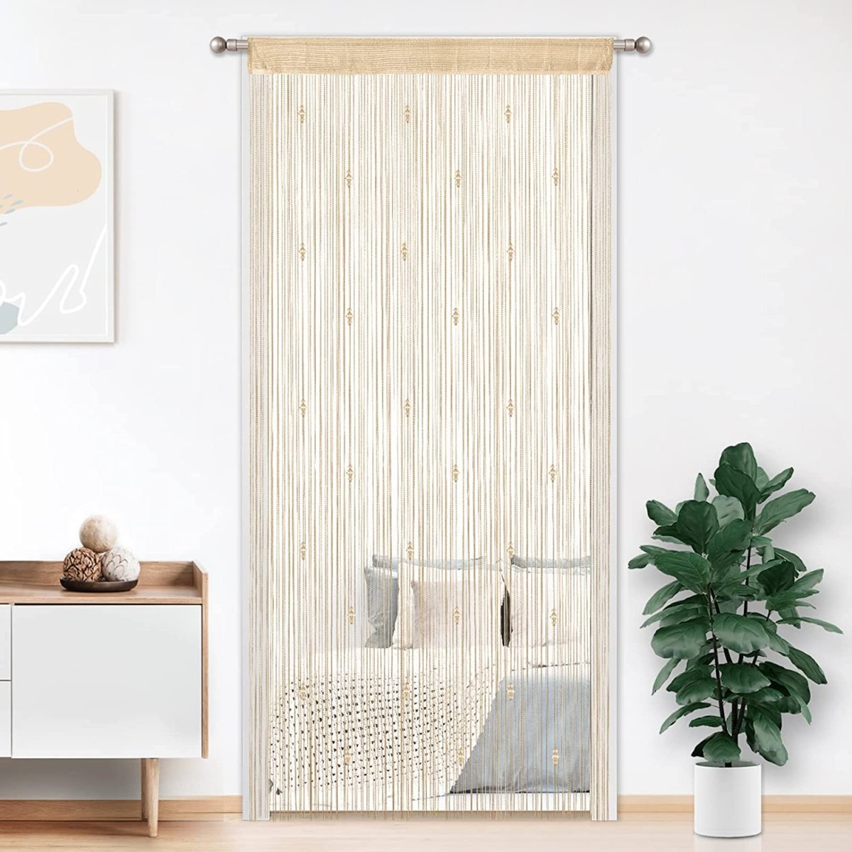 Crystal Beaded Tassel Partition Door Beaded String Curtain 90x200cm (2 Pack) - Anna's Linens