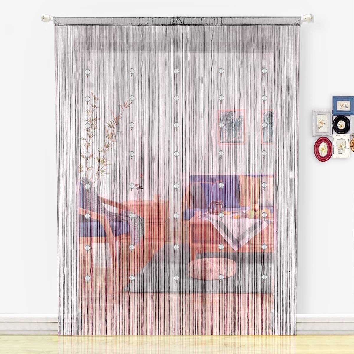 Crystal Beaded Tassel Partition Door Beaded String Curtain 90x200cm (2 Pack) - Anna's Linens