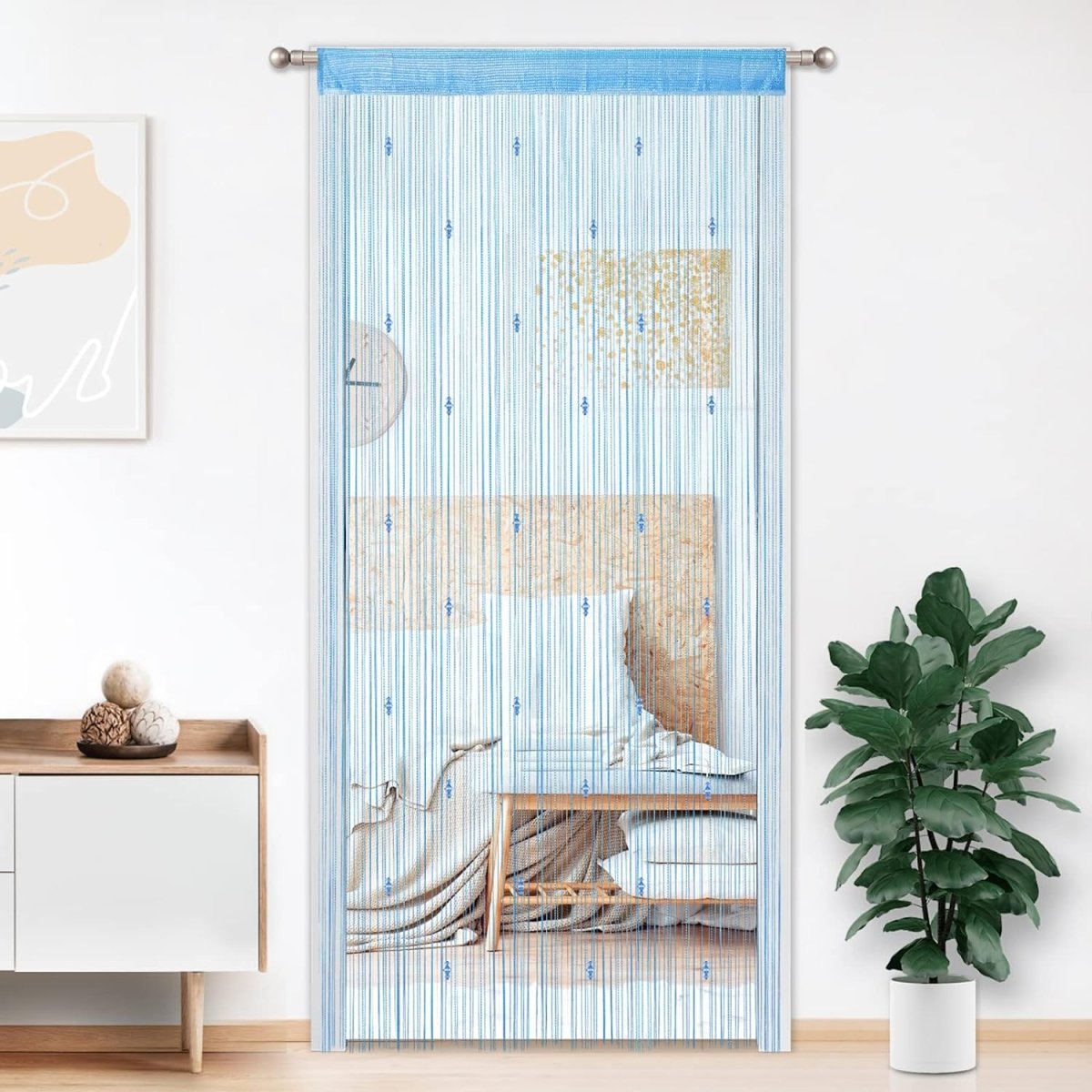 Crystal Beaded Tassel Partition Door Beaded String Curtain 90x200cm (2 Pack) - Anna's Linens