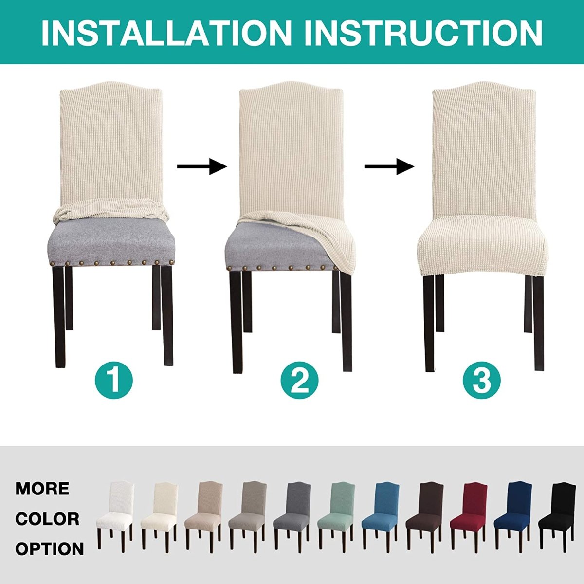 Dining Room Removable Washable Chair Covers Set of 4 - Anna's Linens