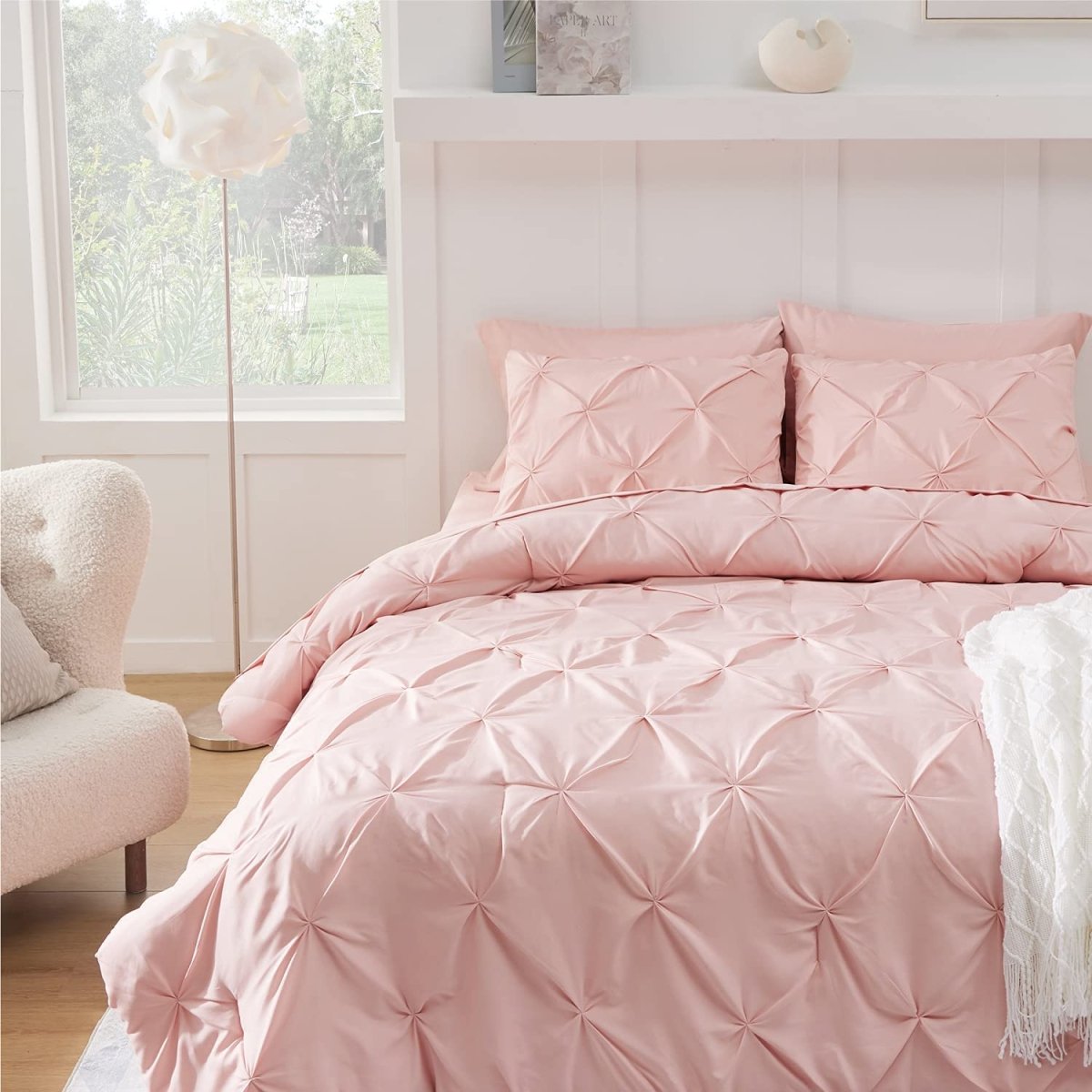 Luxury Duvet Cover Pinch Pleat Brief Bedding 7 - Pieces Set - Anna's Linens