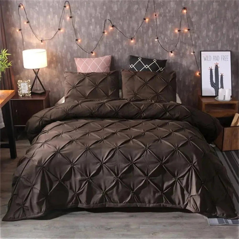 Luxury Pinch Pleat Brief 3 pcs Duvet Cover Set - Anna's Linens