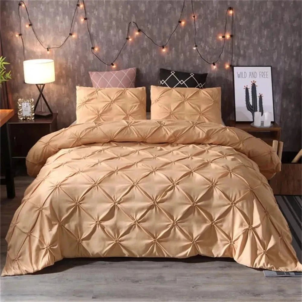 Luxury Pinch Pleat Brief 3 pcs Duvet Cover Set - Anna's Linens