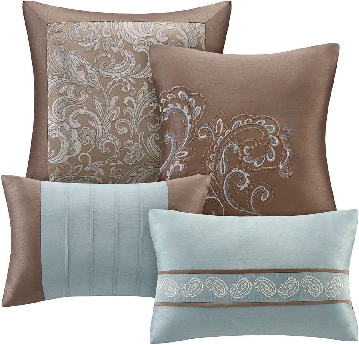 Master Bedroom 24 Piece Room in a Bag Faux Silk Hypoallergenic Down Alternative Comforter Matching Curtains - Anna's Linens