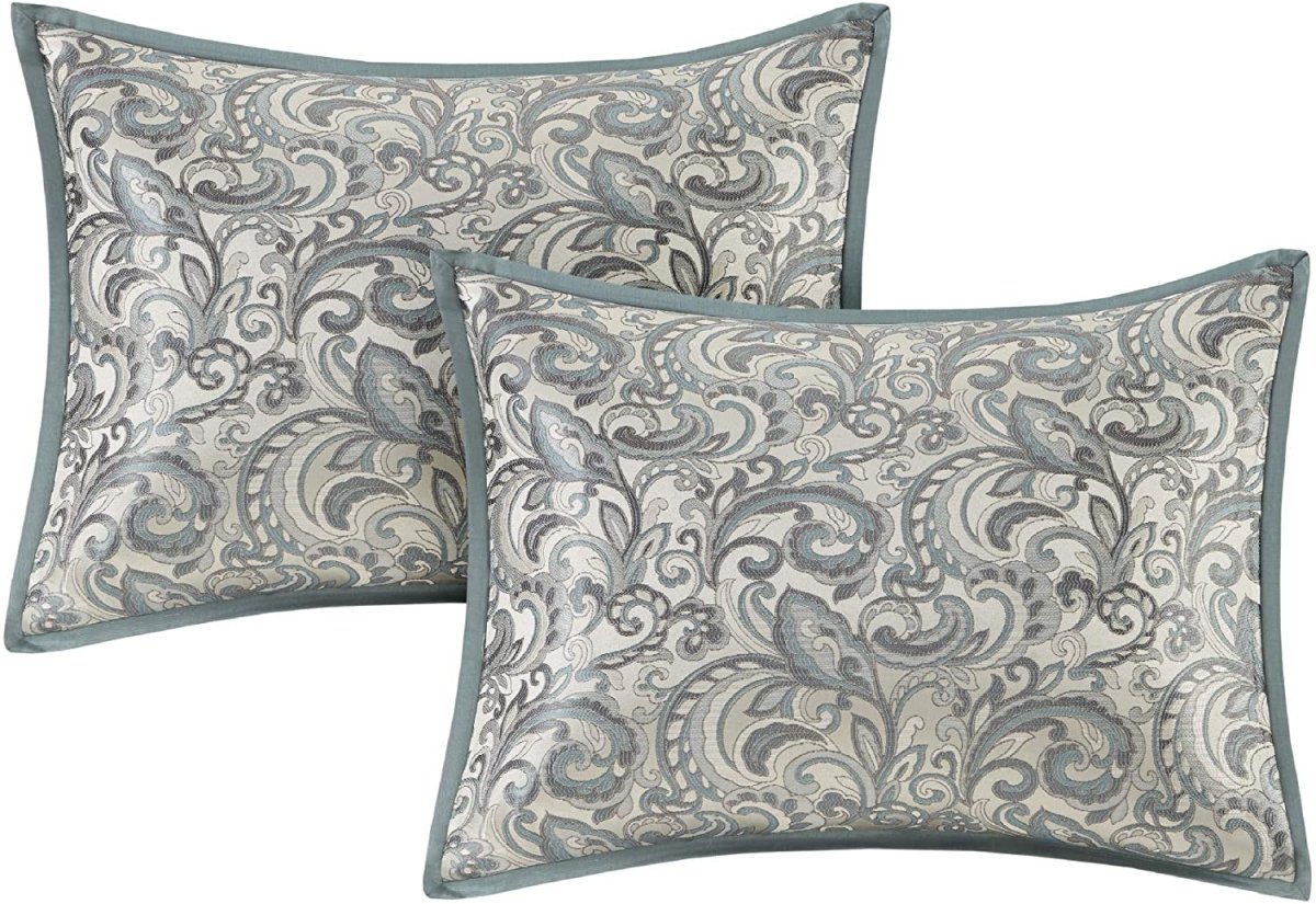 Master Bedroom 24 Piece Room in a Bag Faux Silk Hypoallergenic Down Alternative Comforter Matching Curtains - Anna's Linens