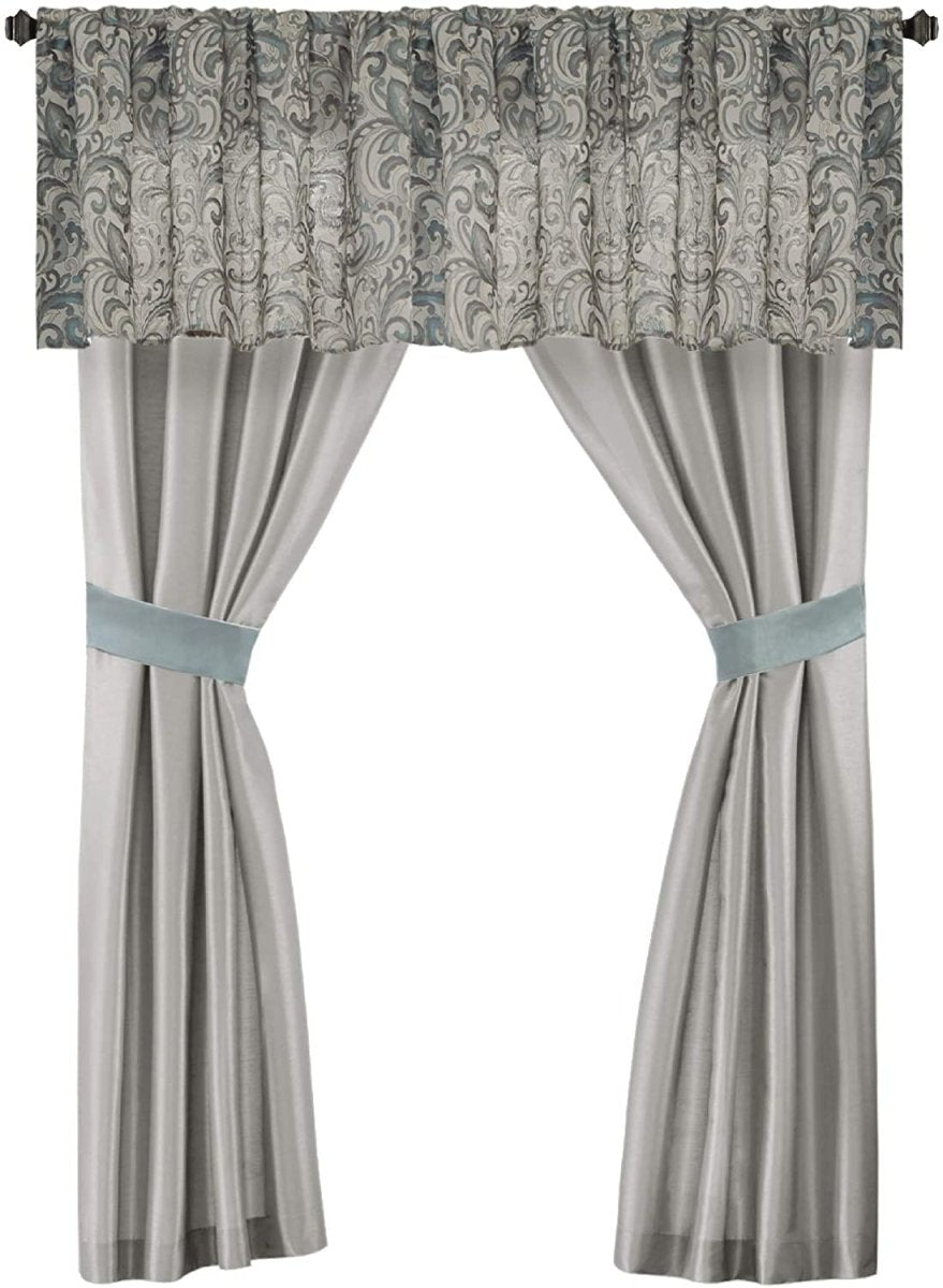 Master Bedroom 24 Piece Room in a Bag Faux Silk Hypoallergenic Down Alternative Comforter Matching Curtains - Anna's Linens