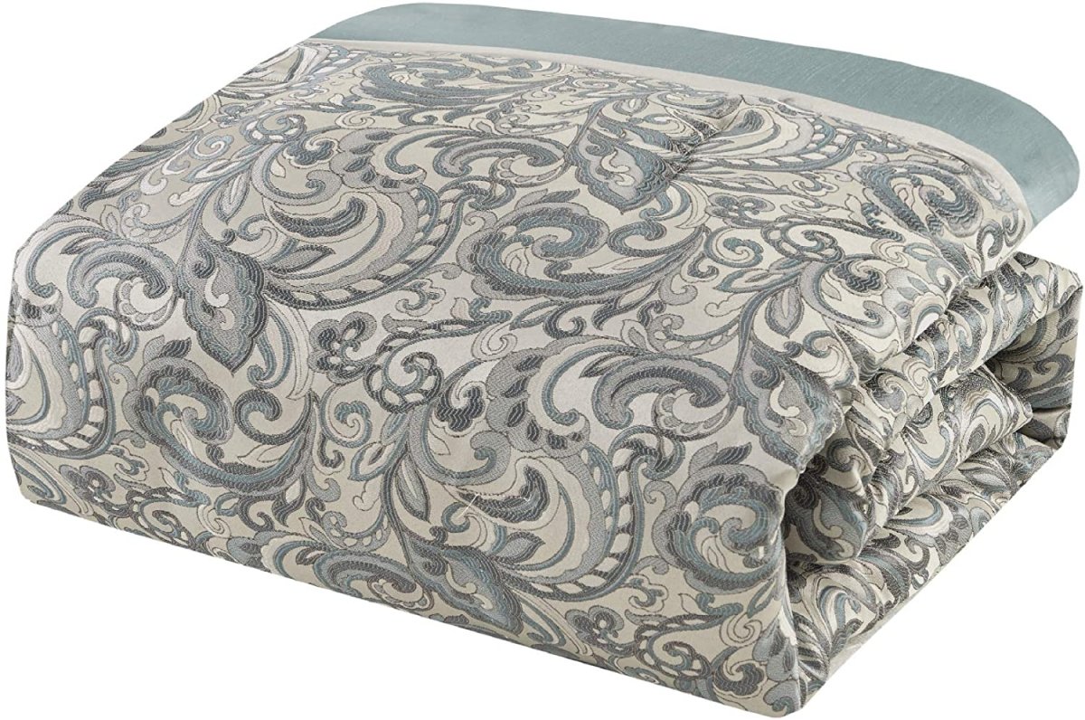 Master Bedroom 24 Piece Room in a Bag Faux Silk Hypoallergenic Down Alternative Comforter Matching Curtains - Anna's Linens