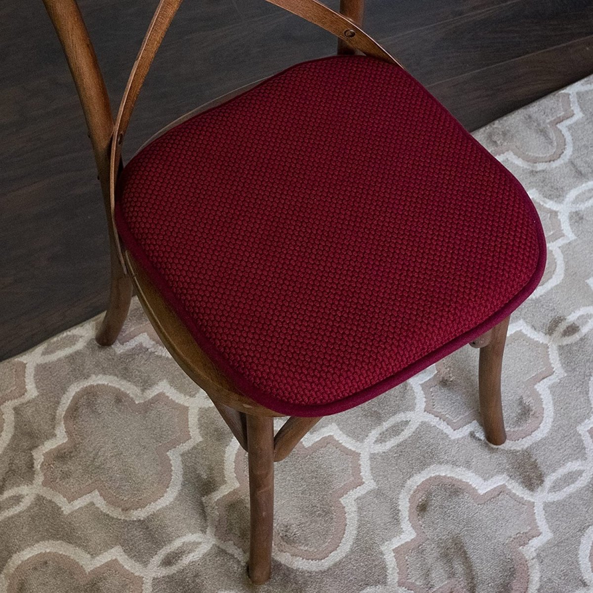 Memory Foam Chair Cushion Rounded Square 16" x 16" Seat Cover - Anna's Linens