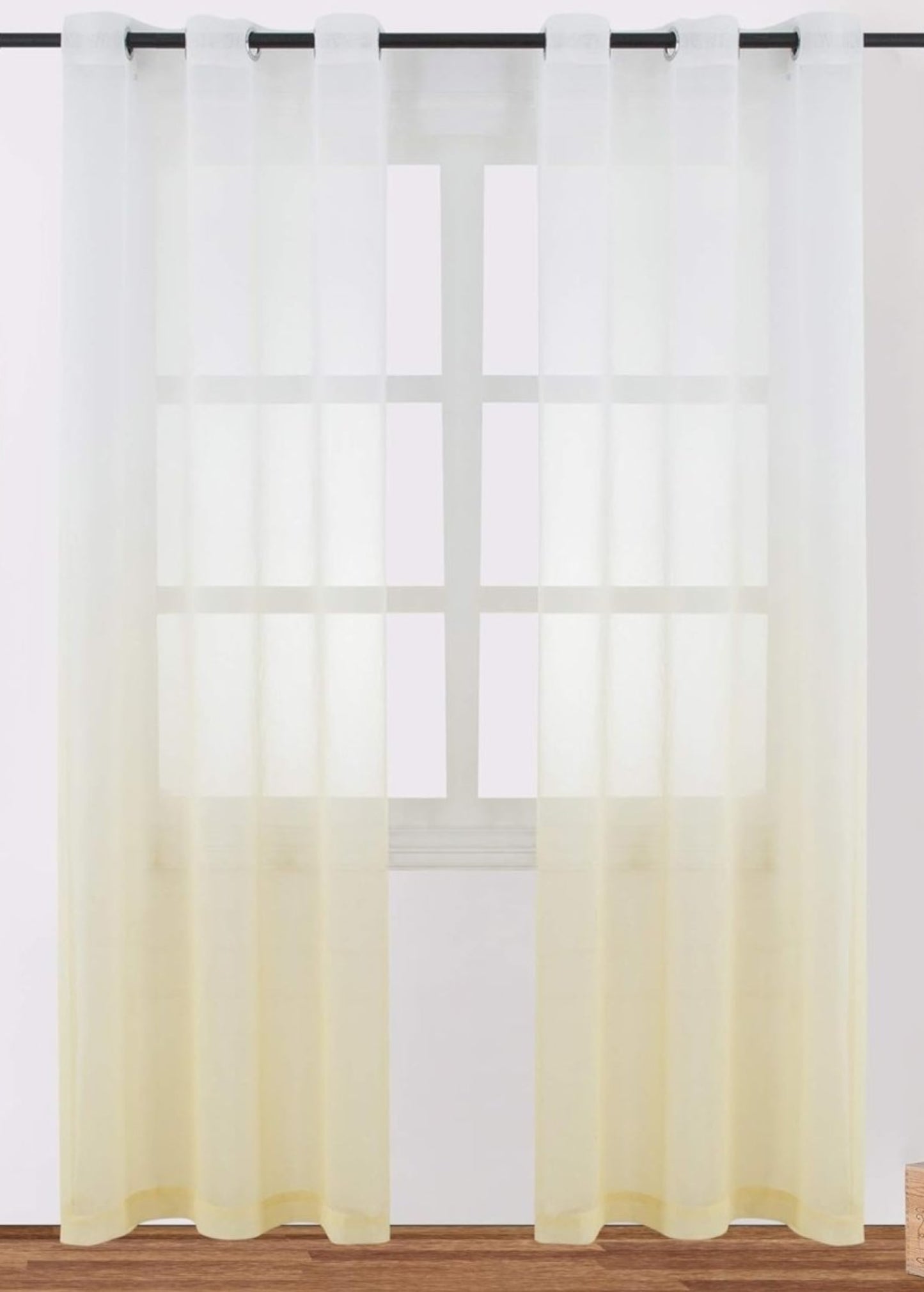Semi Sheer Soft Linen Curtains Voile Grommet Set of 2 - Anna's Linens