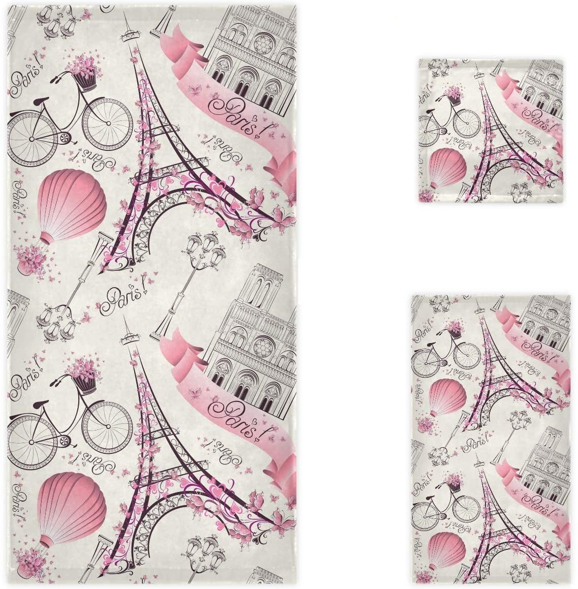 Soft Luxury Set of 3 Towels Bath Towel Hand Towel Washcloth Multipurpose for Bathroom Hotel Gym Spa and Beach - Anna's Linens Store