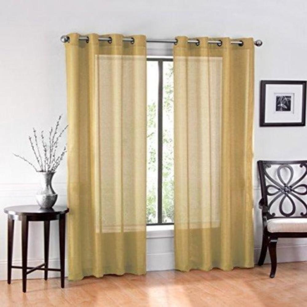 2 Piece Set. Window Sheer Curtains Grommet Panels 54" X 84" Total 108" X 84" - Anna's Linens
