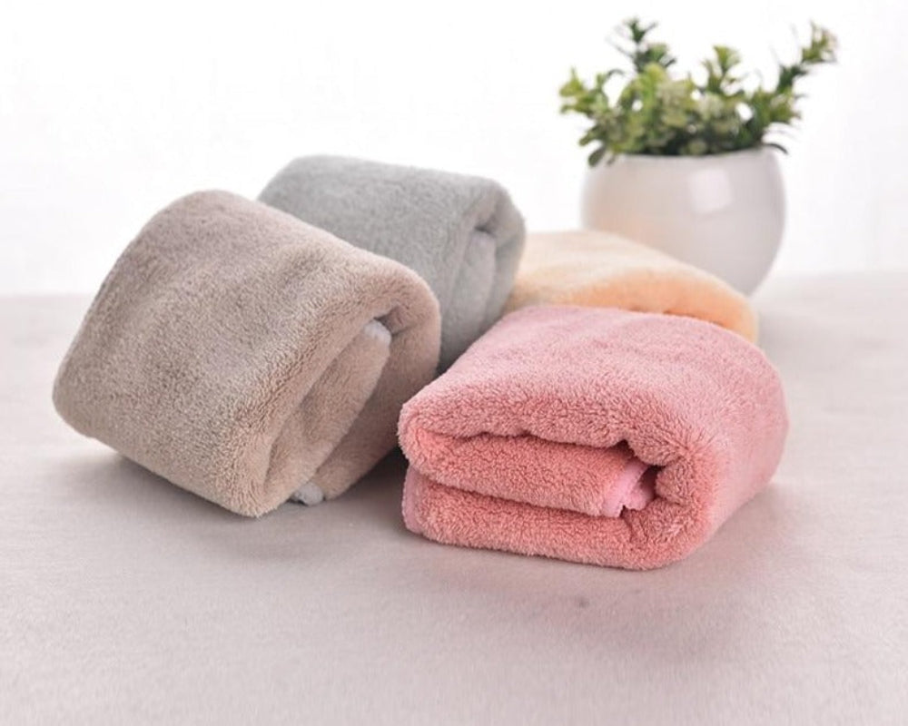 2 pcs set Microfiber Towel Size 12" x 12 " - Anna's Linens Store