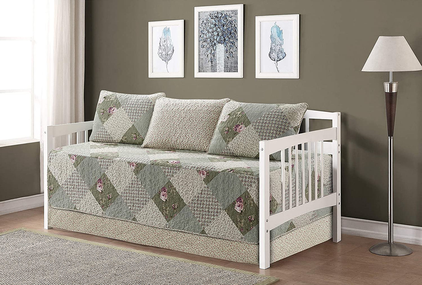 Sage Green Floral Geometric