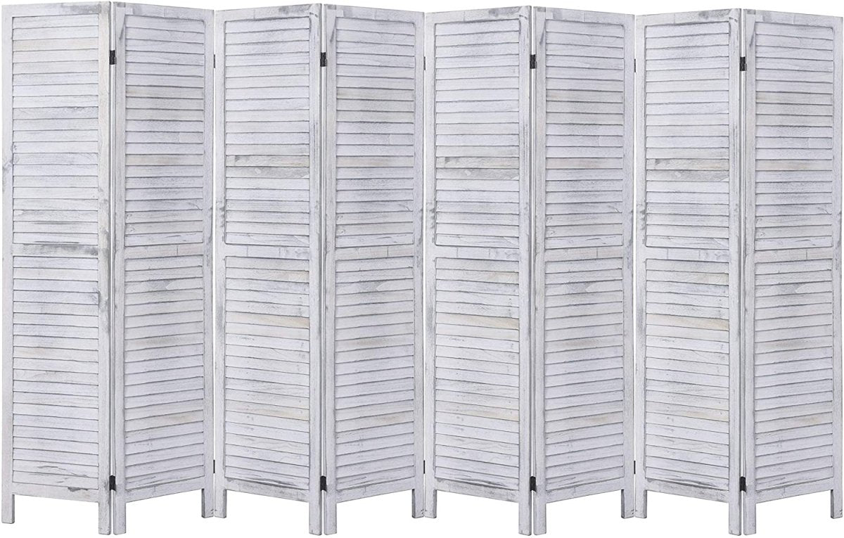 4 Panel 5.6 Ft Tall Wood Room Divider Partition Wall - Anna's Linens