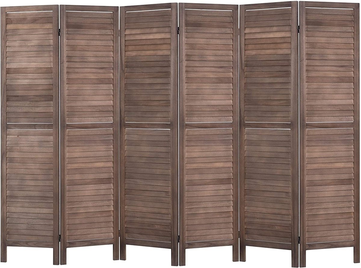 4 Panel 5.6 Ft Tall Wood Room Divider Partition Wall - Anna's Linens