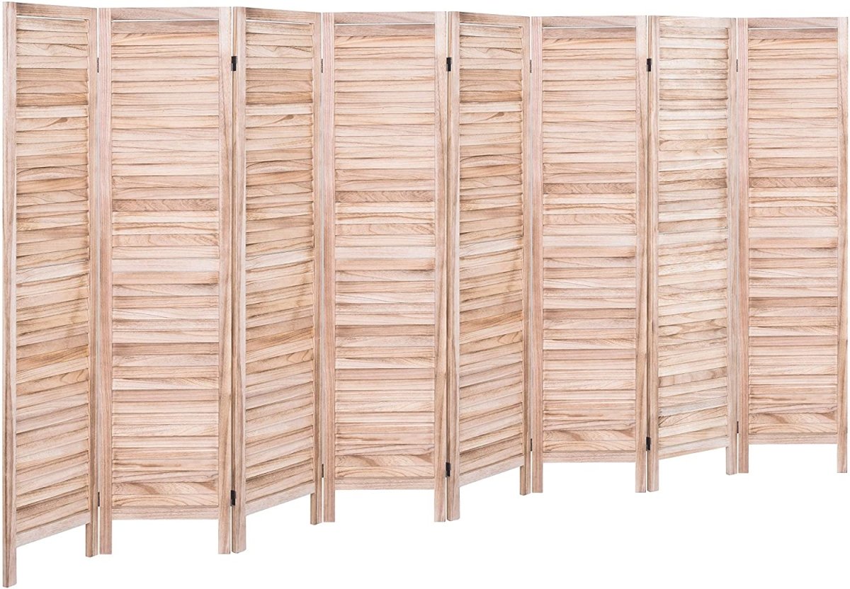4 Panel 5.6 Ft Tall Wood Room Divider Partition Wall - Anna's Linens