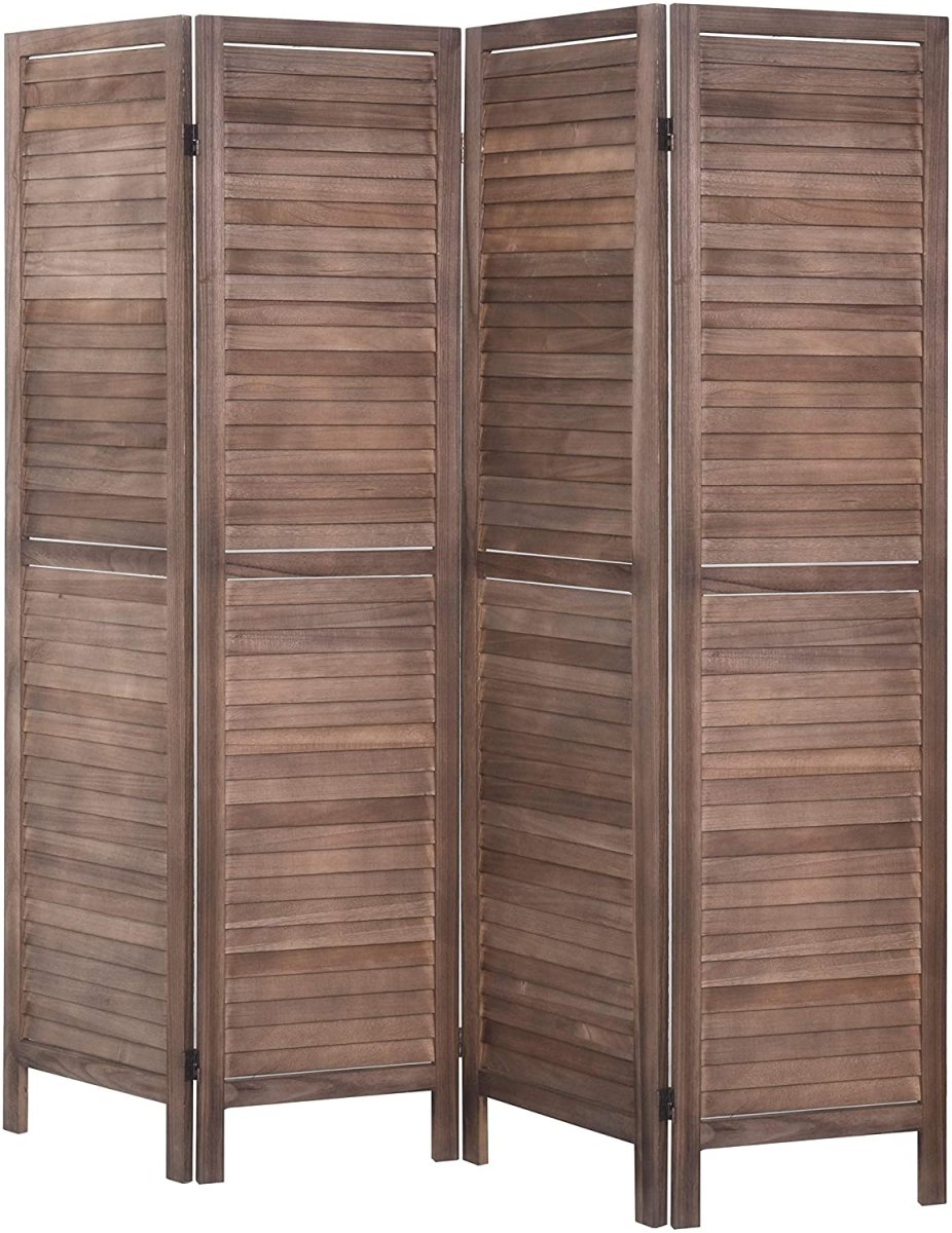4 Panel 5.6 Ft Tall Wood Room Divider Partition Wall - Anna's Linens