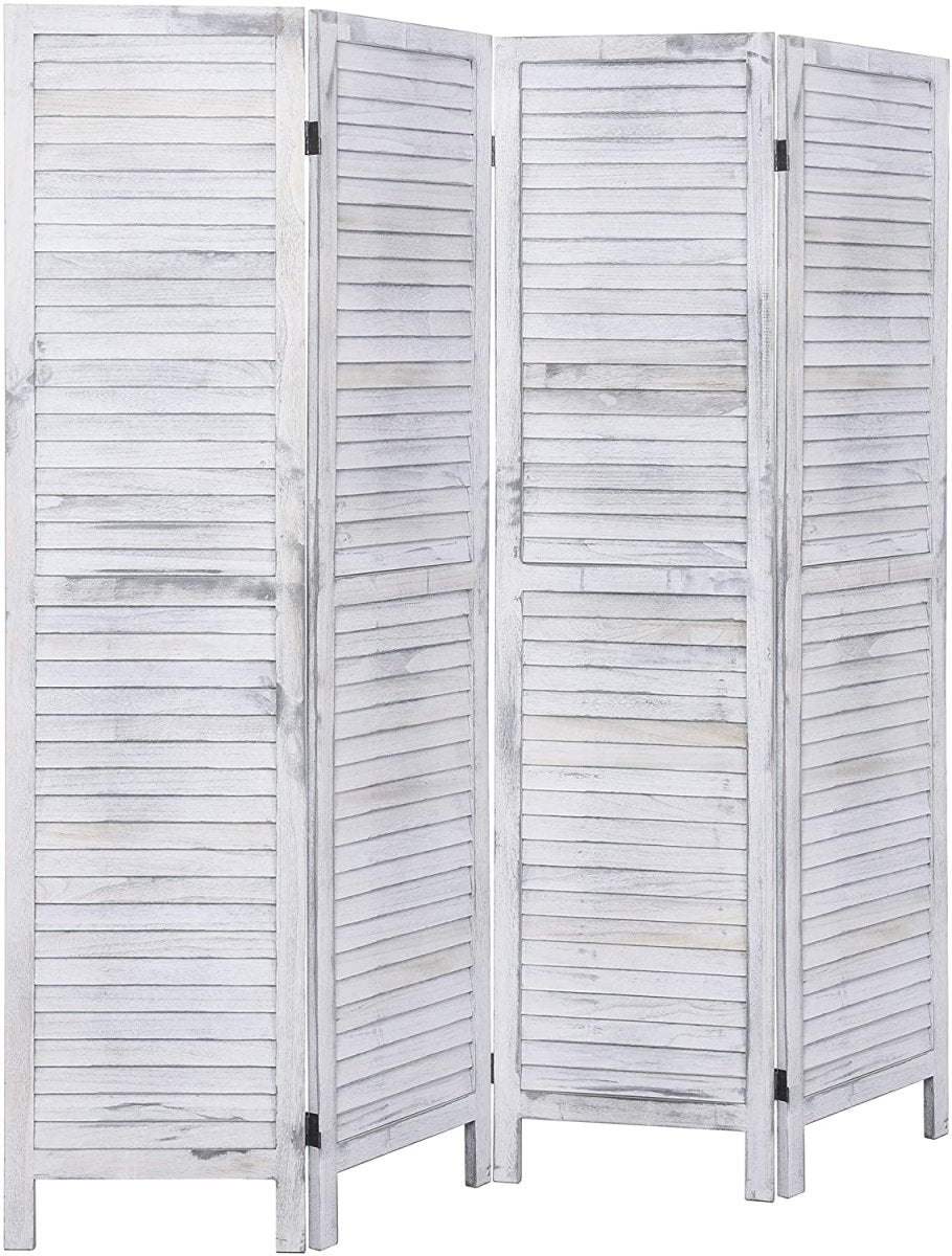 4 Panel 5.6 Ft Tall Wood Room Divider Partition Wall - Anna's Linens