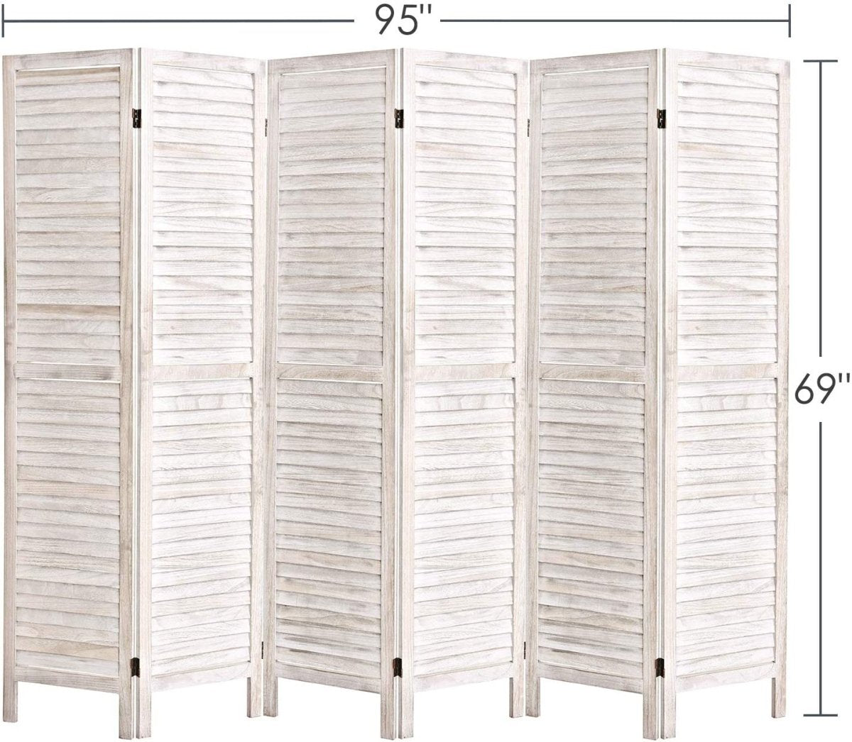 4 Panel 5.6 Ft Tall Wood Room Divider Partition Wall - Anna's Linens