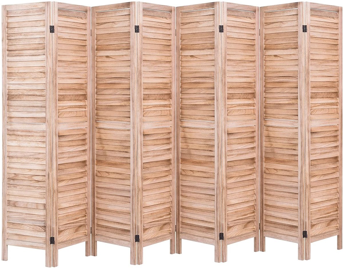 4 Panel 5.6 Ft Tall Wood Room Divider Partition Wall - Anna's Linens