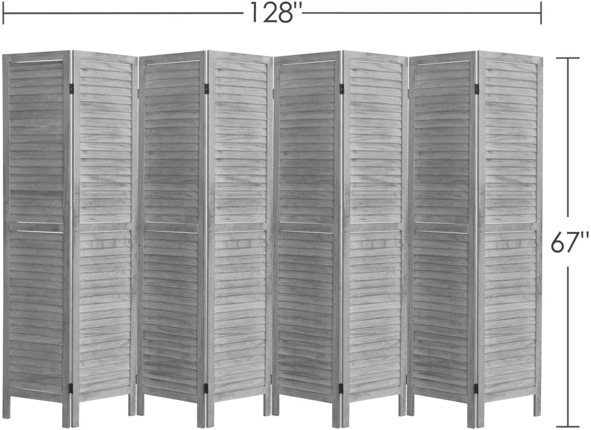 4 Panel 5.6 Ft Tall Wood Room Divider Partition Wall - Anna's Linens