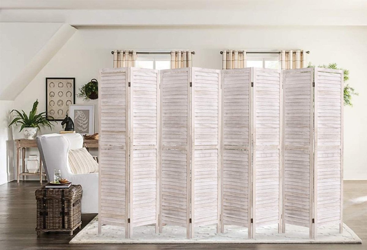 4 Panel 5.6 Ft Tall Wood Room Divider Partition Wall - Anna's Linens