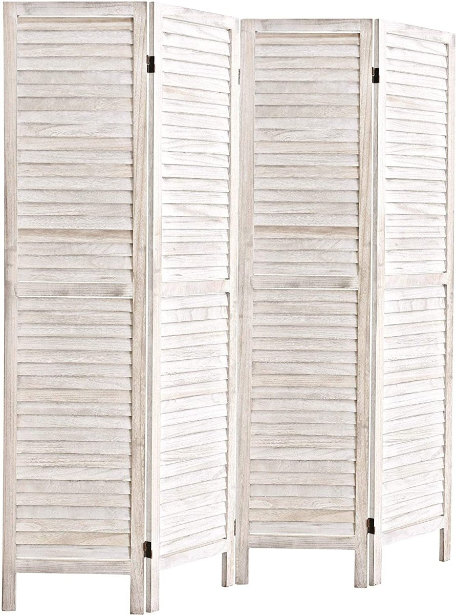 4 Panel 5.6 Ft Tall Wood Room Divider Partition Wall - Anna's Linens
