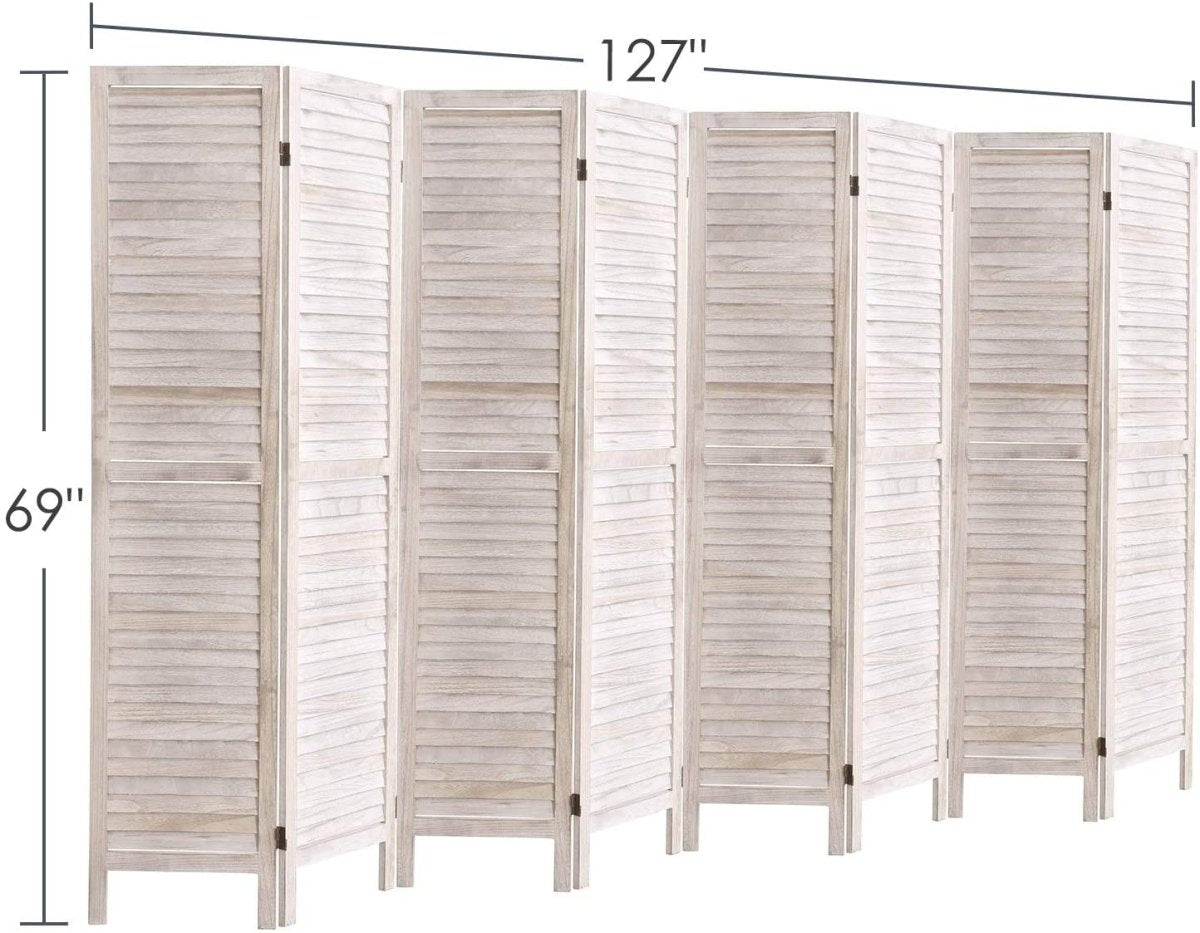 4 Panel 5.6 Ft Tall Wood Room Divider Partition Wall - Anna's Linens