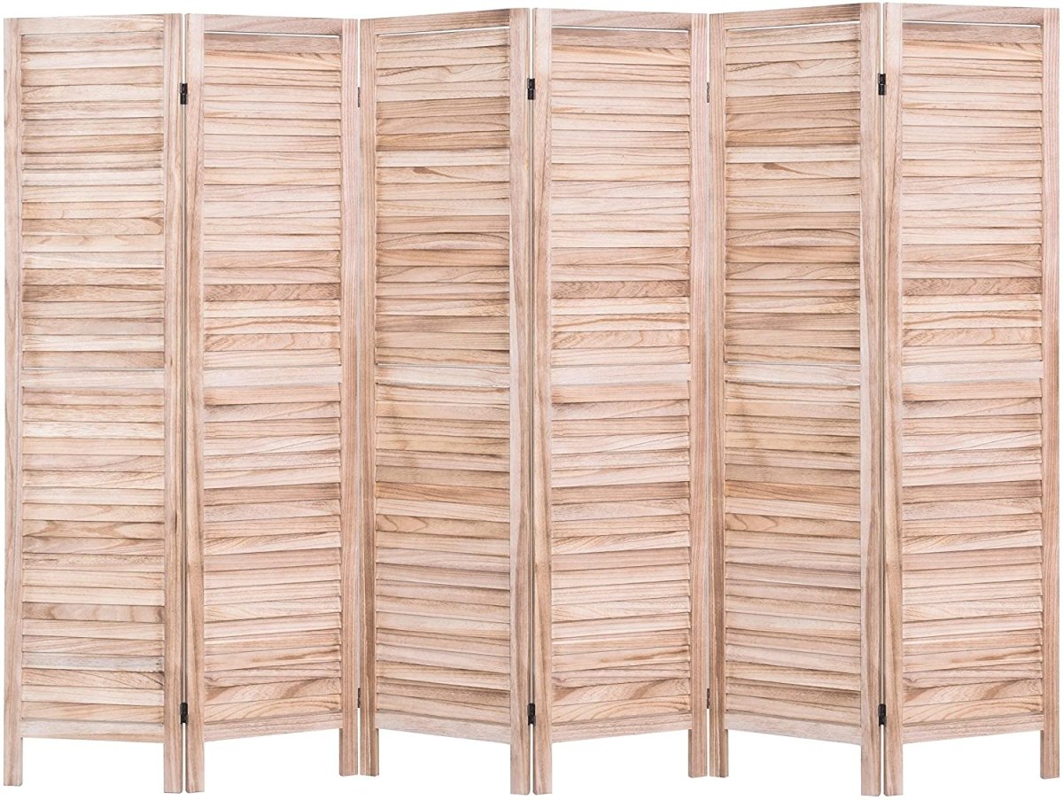 4 Panel 5.6 Ft Tall Wood Room Divider Partition Wall - Anna's Linens