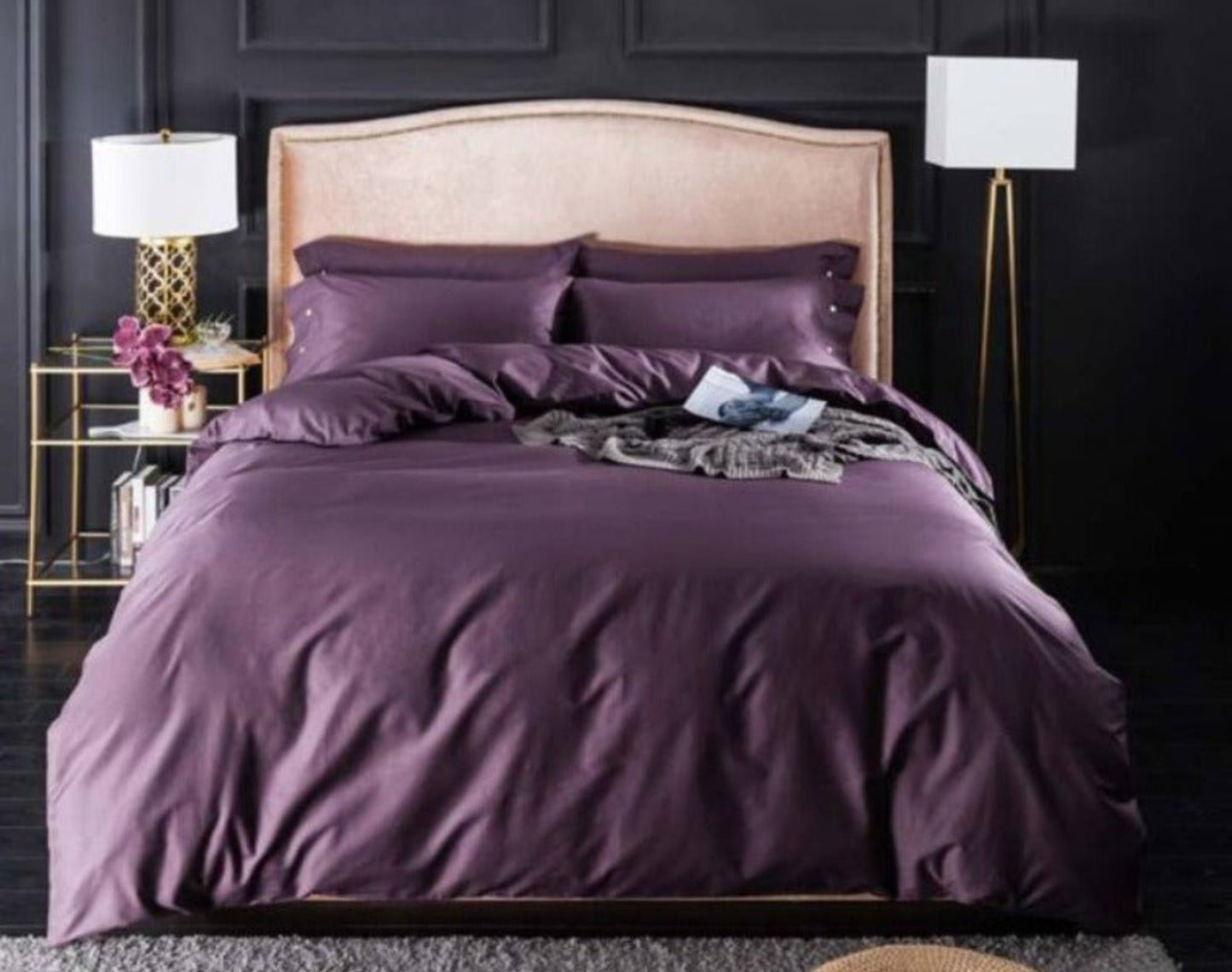 4 pcs Nordic Solid Egyptian Cotton Linens Duvet Cover Bedding Set - Anna's Linens