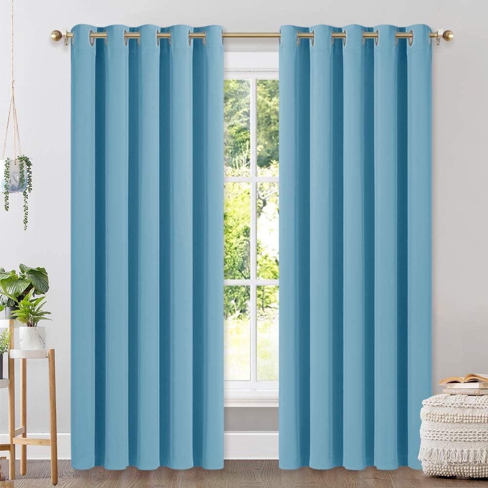 Set of 2 Blackout Window Curtain Treatment Thermal Insulated Drapery Panels - Anna's Linens Store