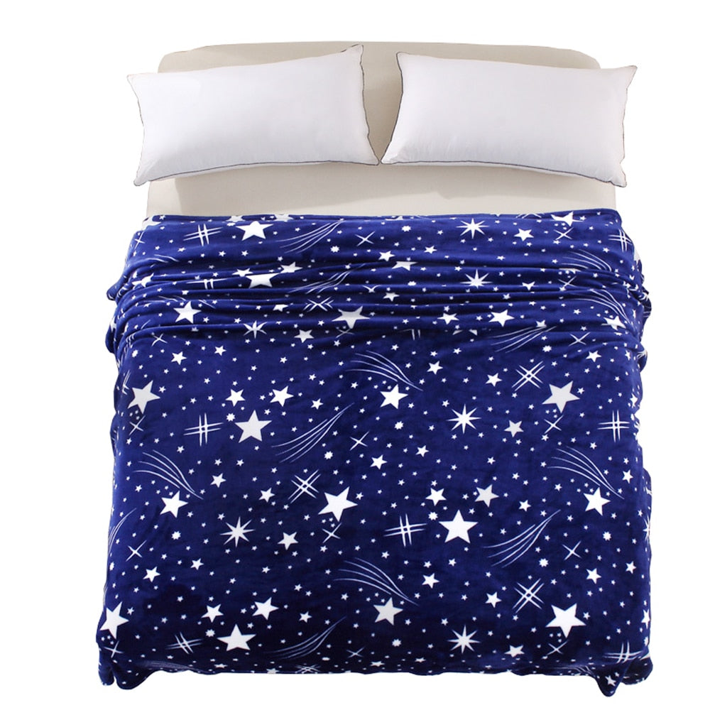 High Quality Blanket Super Soft Warm Solid Warm Micro Plush Fleece Star Blanket Throw Rug Sofa Bedding - Anna's Linens Store